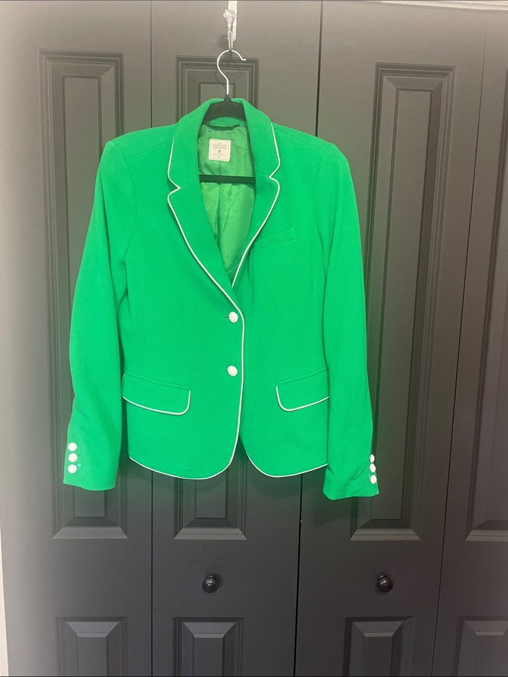 Womens Gap Academy Kelly Green Blazer with White Piping